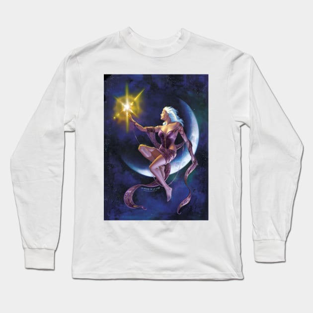 La Femme de la Lune Long Sleeve T-Shirt by Zeleznik